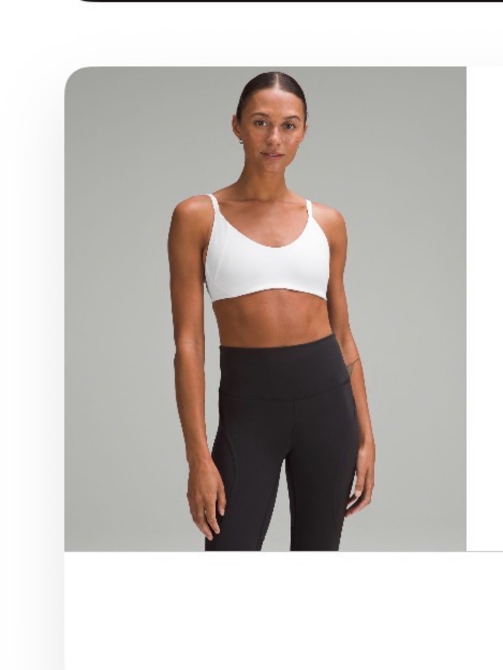 lululemon athletica White Scoop-Neck Sports Bra
